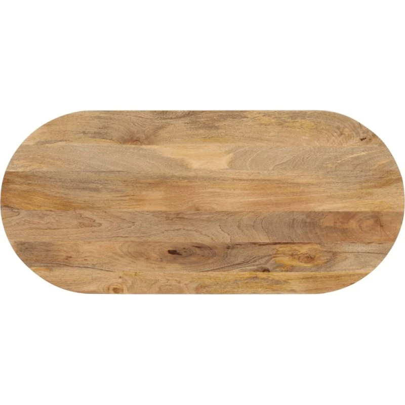 vidaXL bordplade 110x50x3,8 cm oval massivt mangotræ