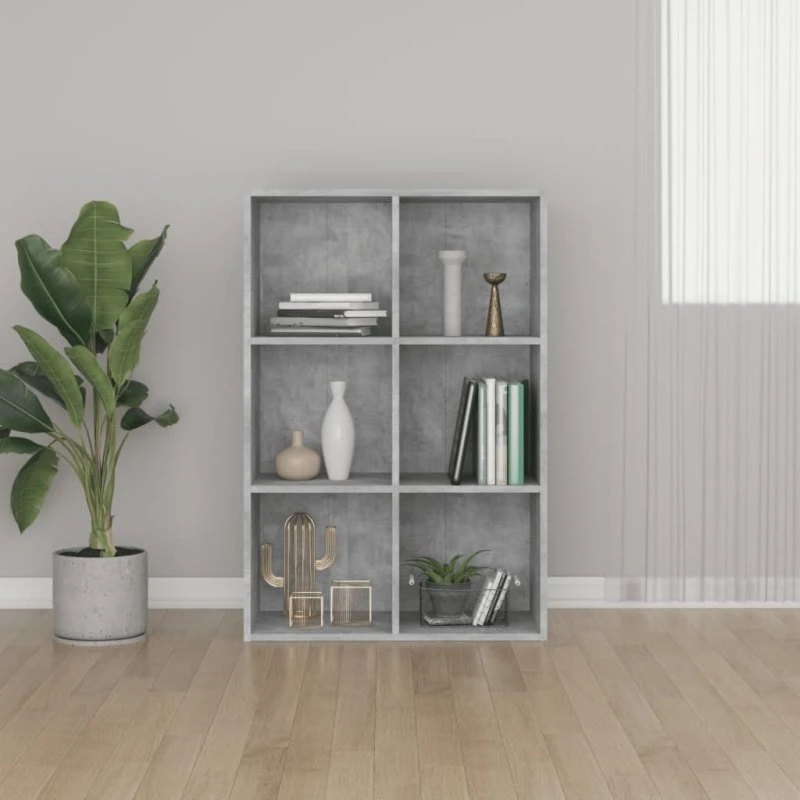 vidaXL Bogreol/Skænk 66x30x98 cm Konstrueret Træ Betongrå