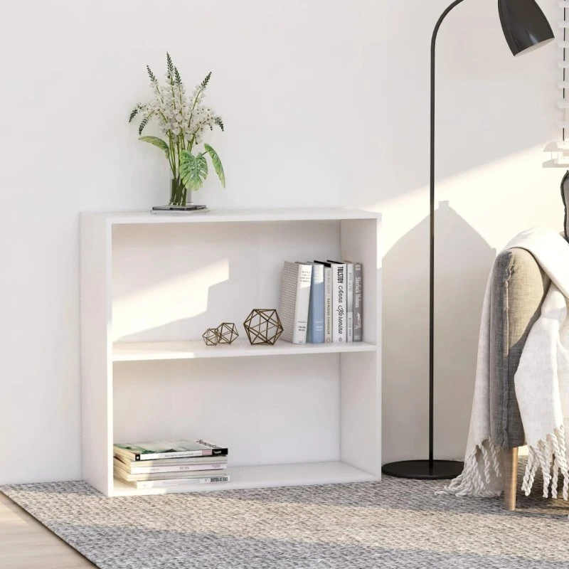 vidaXL Bogreol 80x30x76,5 cm hvid konstrueret træ