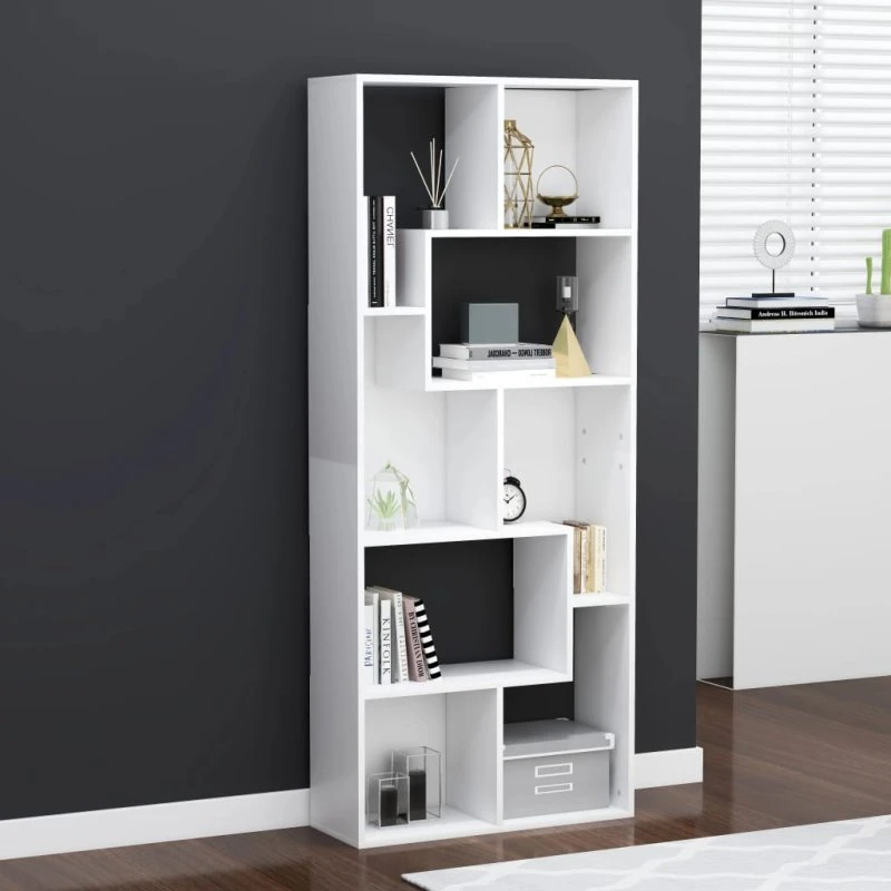 Bogreol 67X24X161 cm Konstrueret Træ - Sort