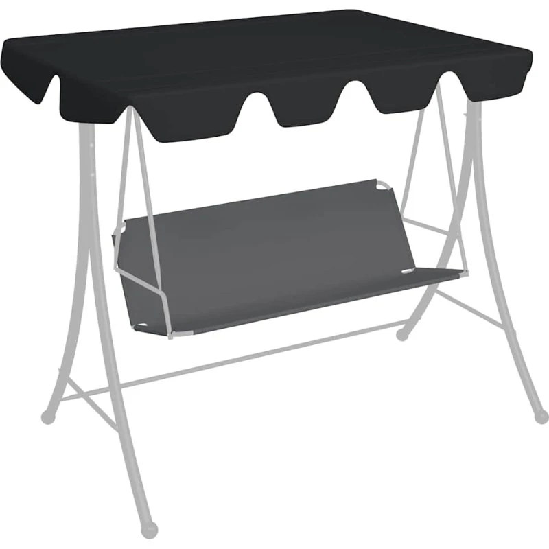 vidaXL Baldakin til Havegynge 150/130x105/70 cm Sort
