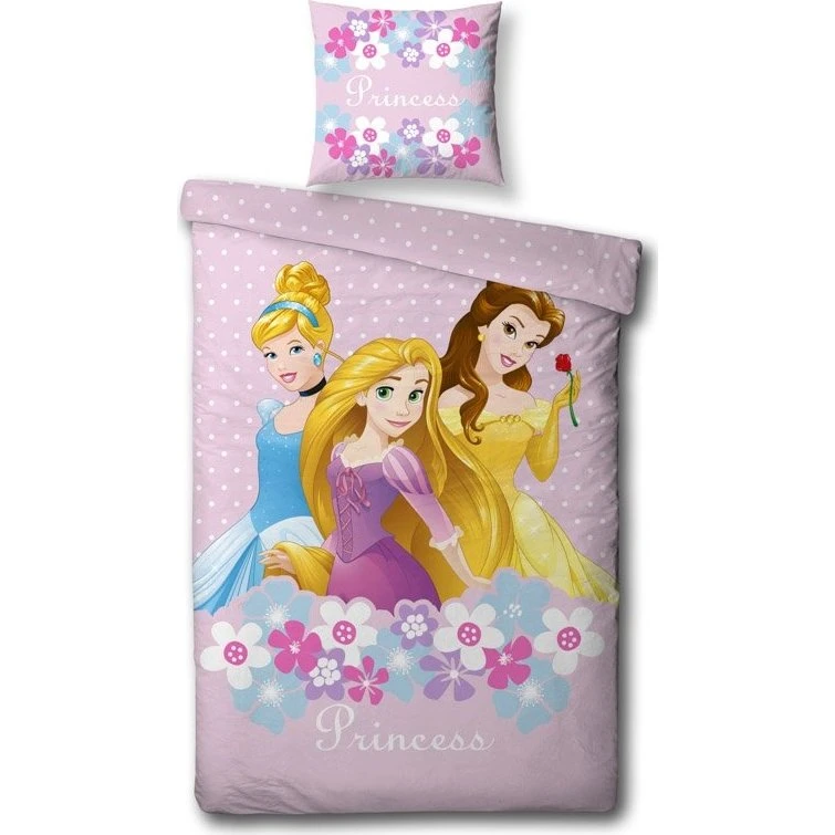 Disney Prinsesse Sengetøj 100x140 cm - 100% Bomuld, Lyserød