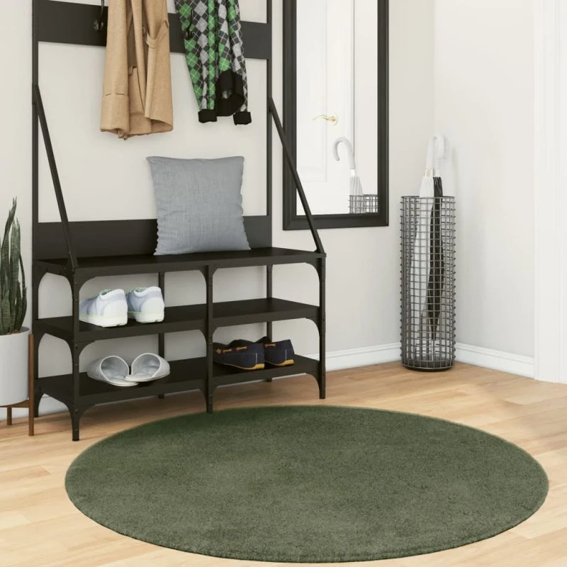 vidaXL HUARTE 120 cm skovgrøn kort luv tæppe, vaskbart