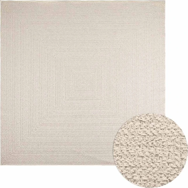 vidaXL ZIZUR 240x240 cm gulvtæppe jute-look, indendørs og udendørs