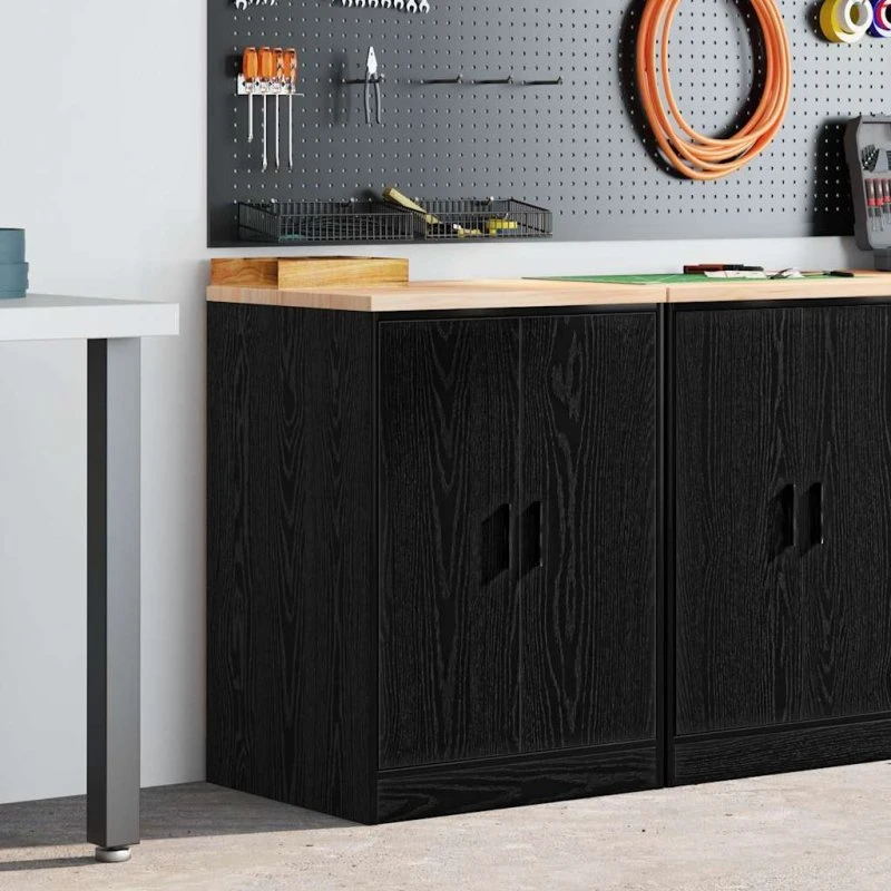 vidaXL Garageopbevaringsskab Sort 60x51x85 cm Fyrretræ