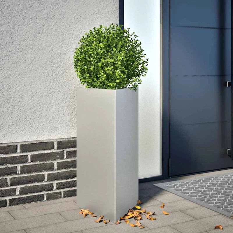 vidaXL Trekantet Plantekasse 2 stk. 40x34,5x75 cm Galvaniseret Stål Antracitgrå