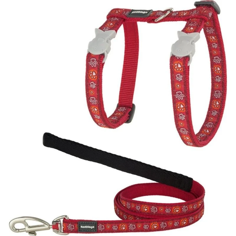 Red Dingo Katte-sele Rød Dyrprint 12 mm