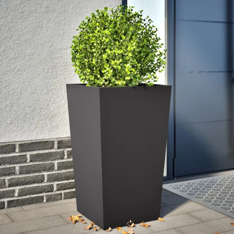 vidaXL Plantekrukker 2 stk. 45x45x75 cm Stål Sort