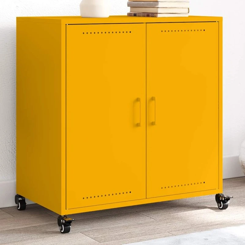 vidaXL Skab 68x39x72 cm Stål Sennepsgul
