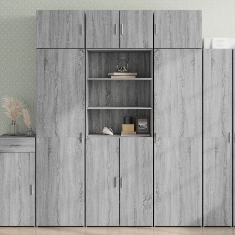 vidaXL Skab 70x42,5x185 cm Konstrueret Træ Grå Sonoma-Ege