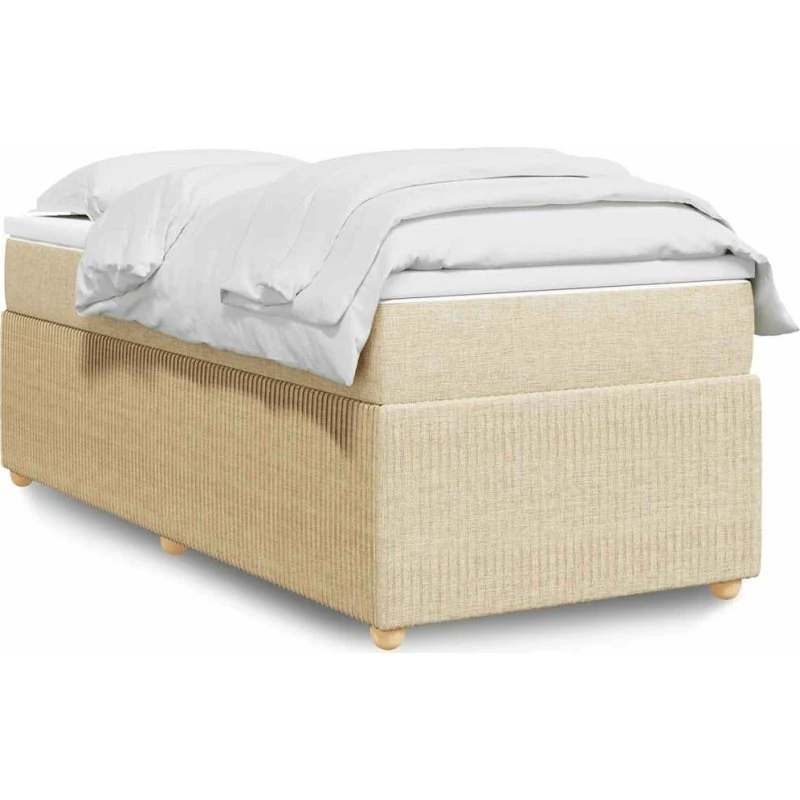 vidaXL Kontinentalseng 90x200 cm Creme med Pocketfjedermadras