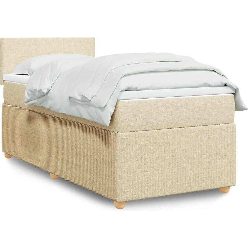 vidaXL Kontinentalseng med Madras 90x200 cm Creme
