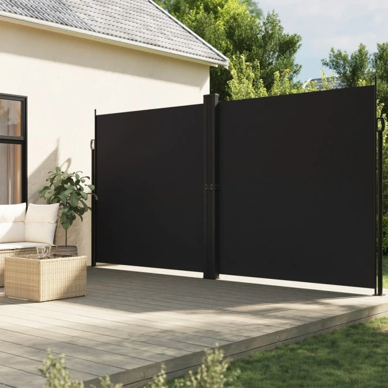 vidaXL sammenrullelig sidemarkise 200x1200 cm sort