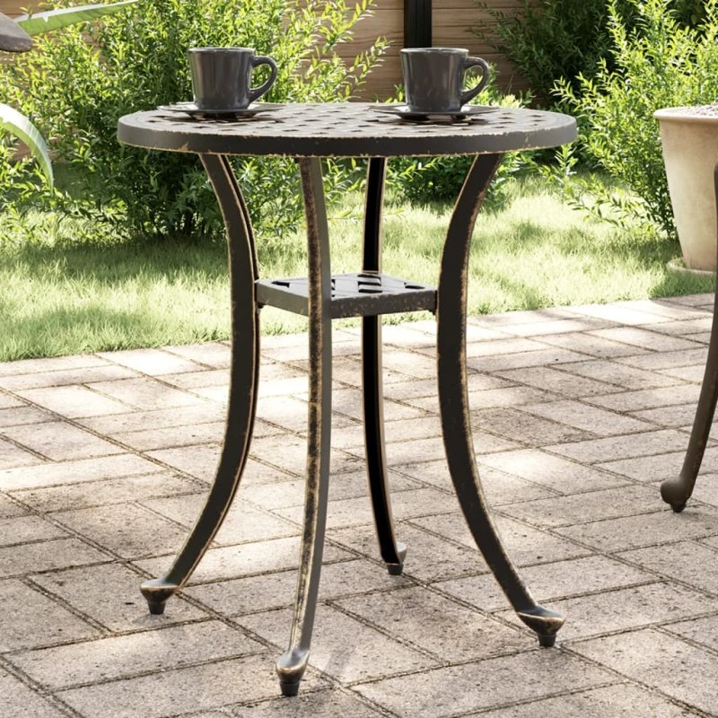 vidaXL Havebord Ø48x53 cm støbt aluminium bronzefarvet