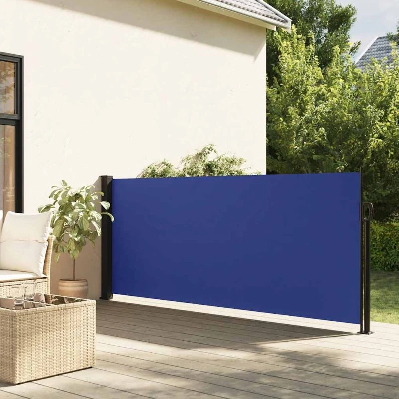 vidaXL Sidemarkise 120x500 cm sammenrullelig blå