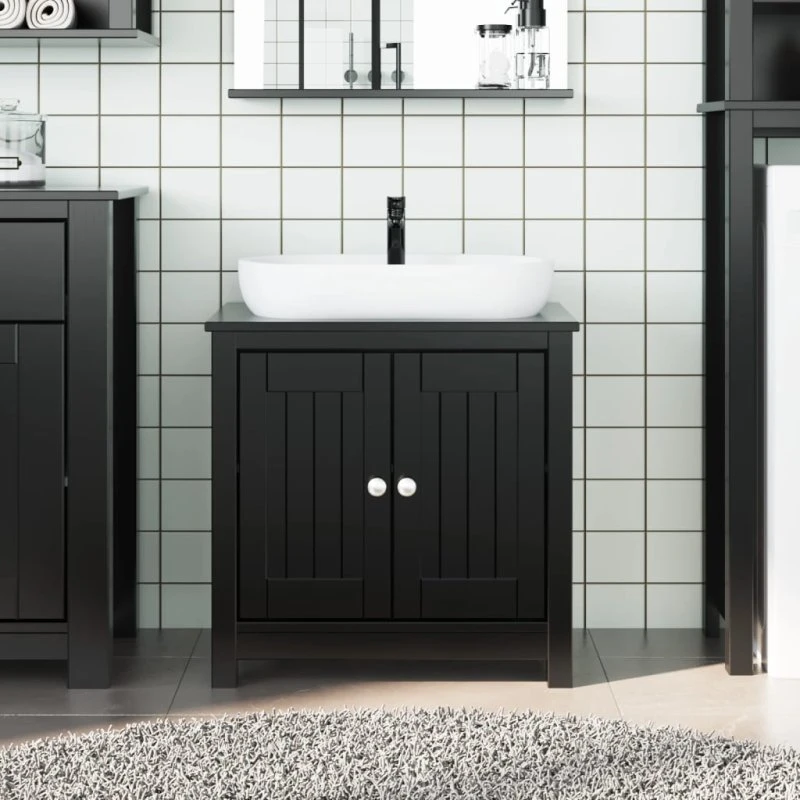 vidaXL Underskab BERG 60x34x59 cm massivt fyrretræ sort