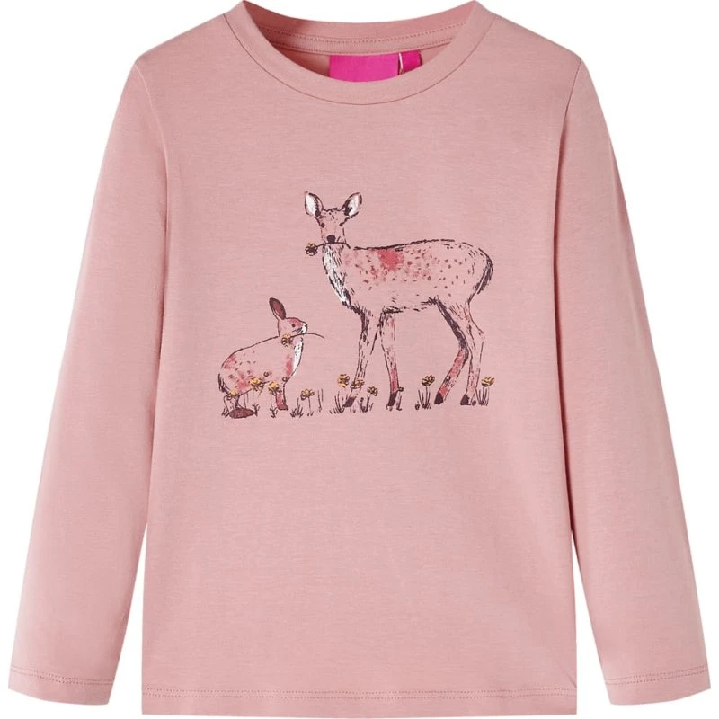 Børnetøj: Langærmet T-shirt lyserød str. 104