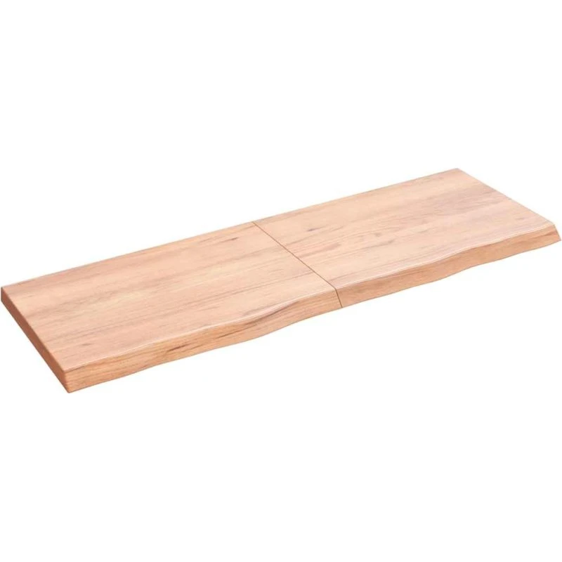 Væghylde 120x40x(2-4) cm Mørkebrun Behandlet Massivt Egetræ