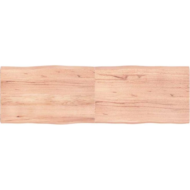 vidaXL bordplade 160x50x(2-4) cm lysebrun naturlig kant behandlet træ