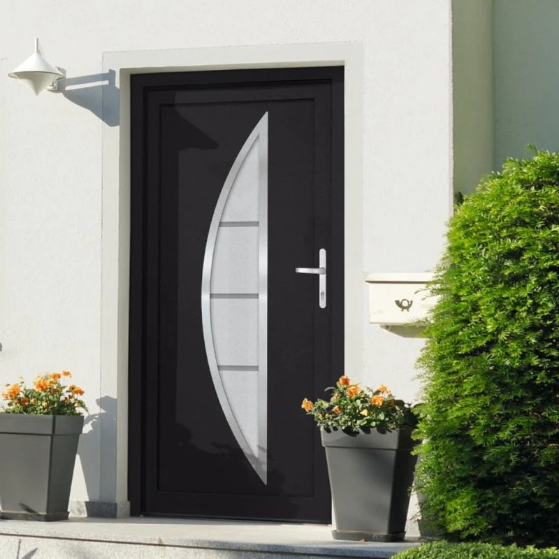 vidaXL PVC-hoveddør 88x200 cm antracitgrå