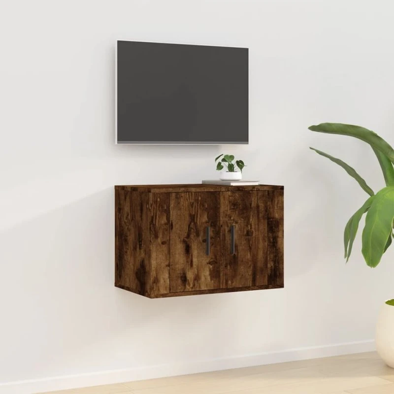 Etræs Røget Eg - Væghængt Tv-Skab 57x34,5x100 cm