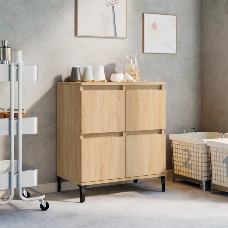 vidaXL Skænk 60x35x70 cm Konstrueret Træ Sonoma-Eg