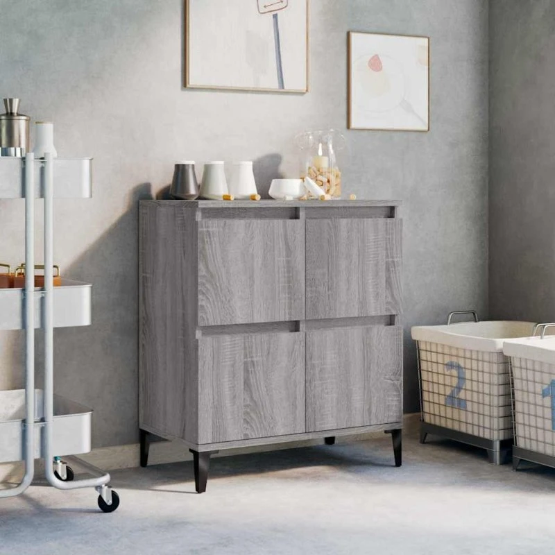 vidaXL Skænk 60x35x70 cm Konstrueret Træ Grå Sonoma-Eg