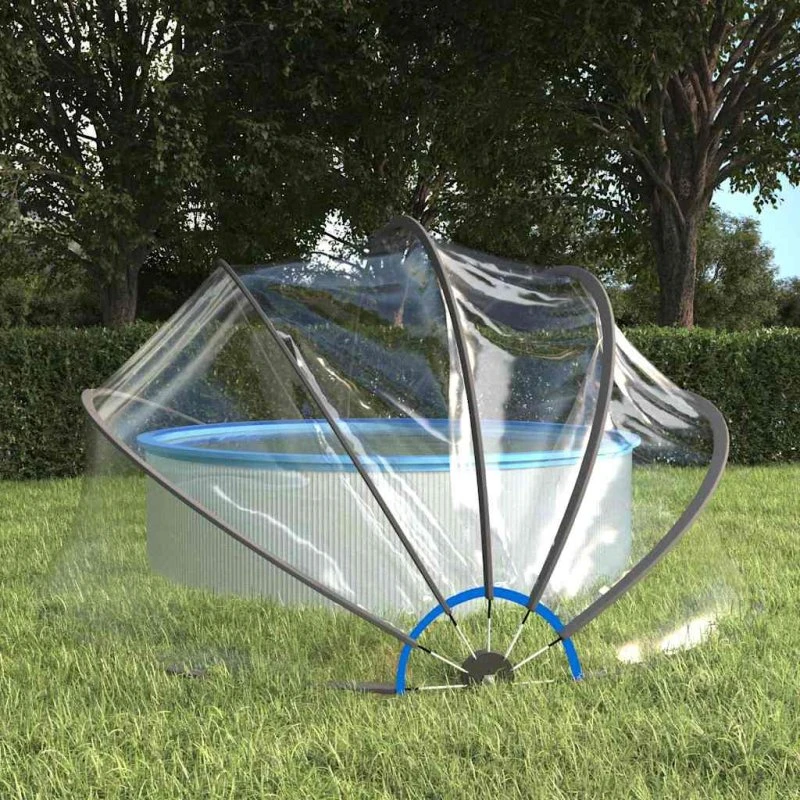 vidaXL Poolkuppel 406x203 cm Rund PVC