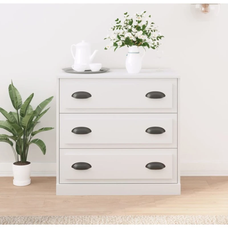 vidaXL Skænk 70x35,5x67,5 cm Konstrueret Træ Hvid