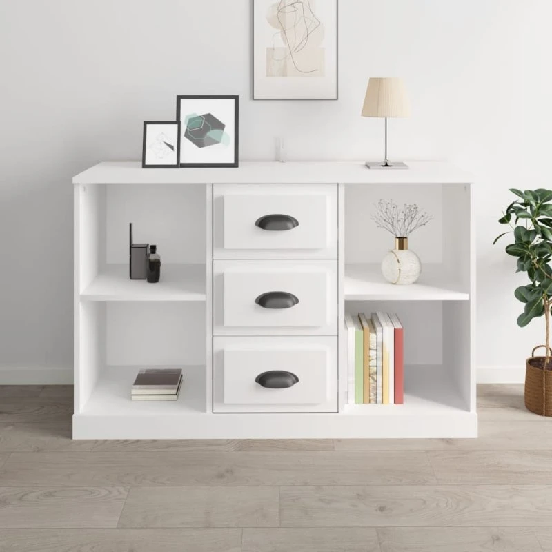 Skænk 104,5x35,5x67,5 cm Konstrueret Træ Hvid
