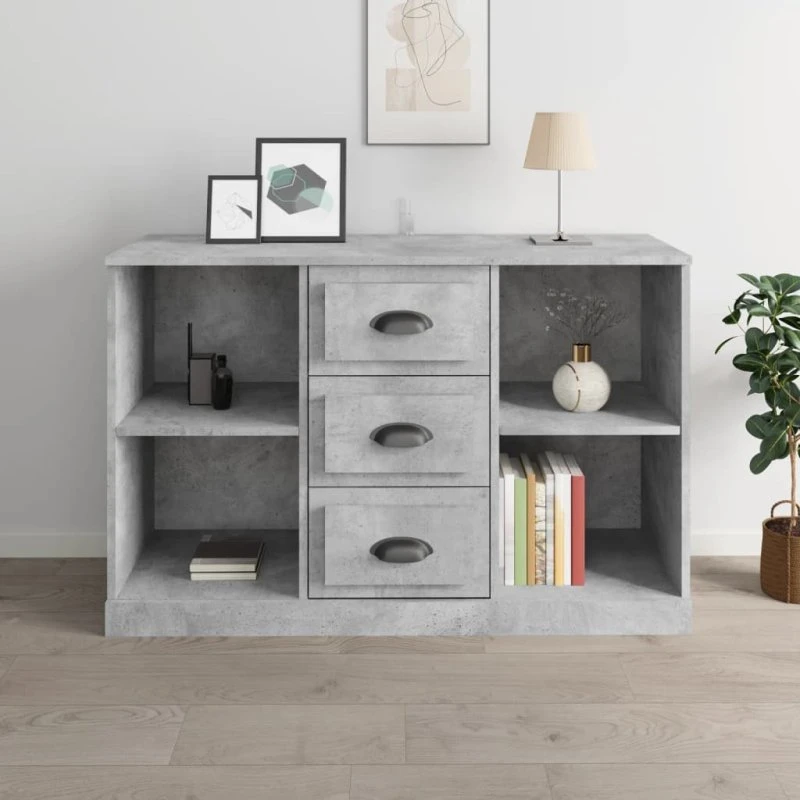 vidaXL Skænk 104,5x35,5x67,5 cm Konstrueret Træ Betongrå