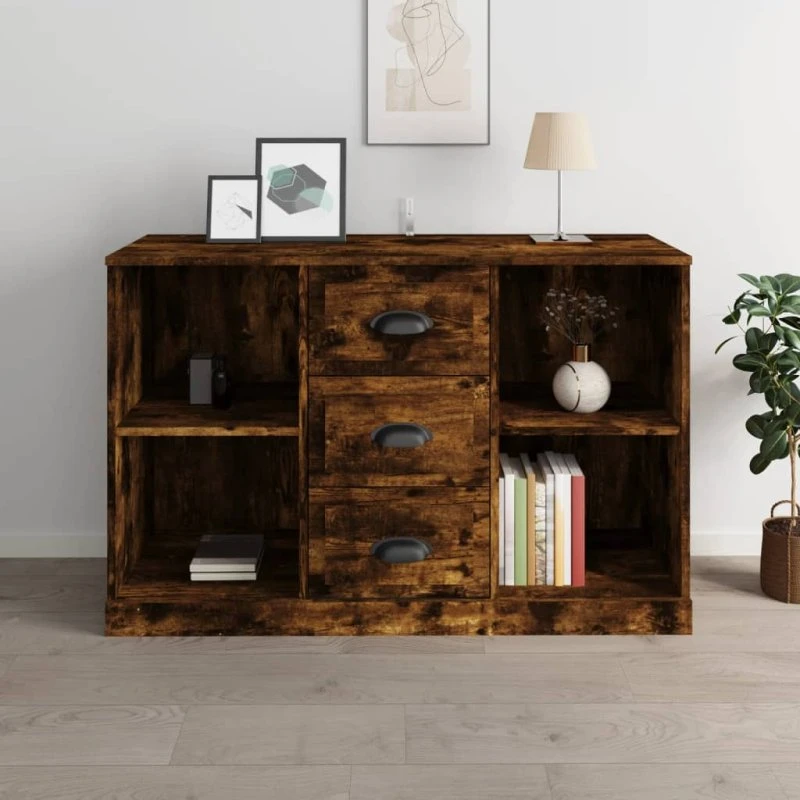 vidaXL Skænk 104,5x35,5x67,5 cm røget egetræsfarve