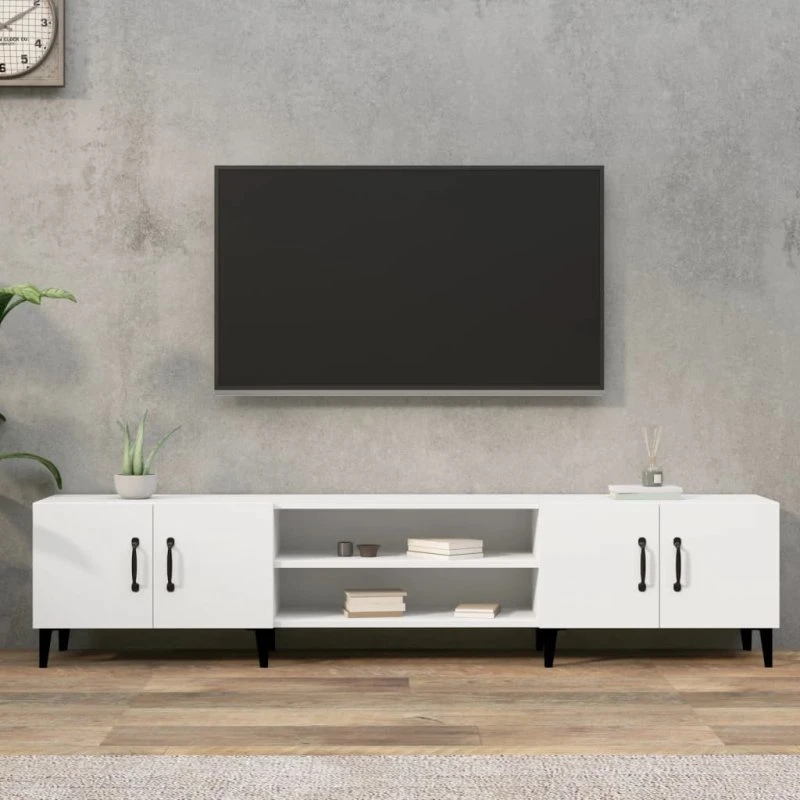 vidaXL TV-skab hvid 180x31,5x40 cm konstrueret træ