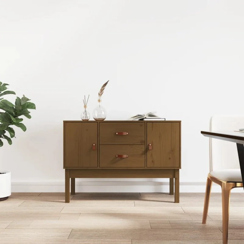 vidaXL Skænk 110x40x78 cm massivt fyrretræ gyldenbrun