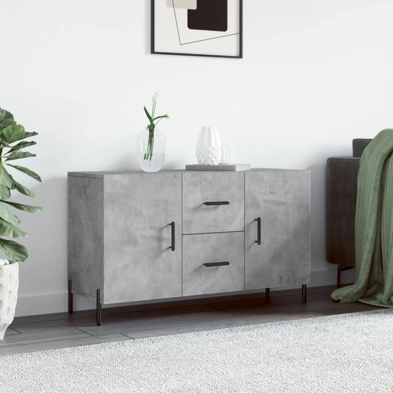 vidaXL Skænk 100x36x60 cm Konstrueret Træ Betongrå
