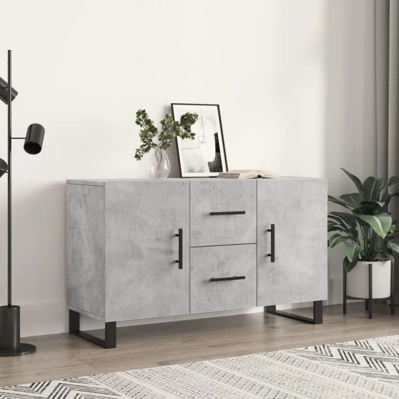 vidaXL Skænk 100x36x60 cm konstrueret træ betongrå