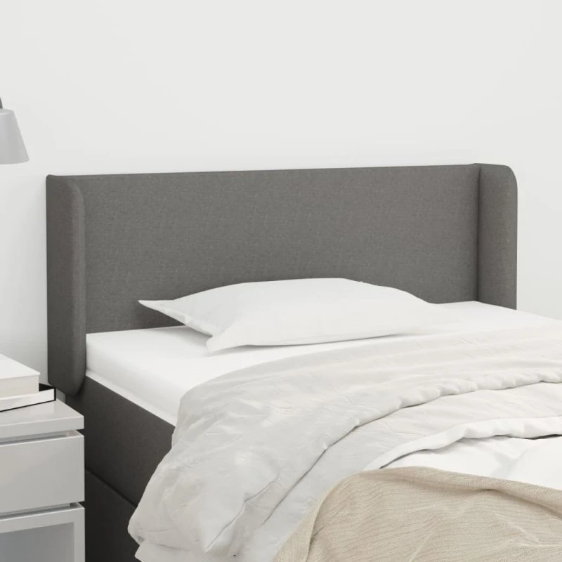 vidaXL Sengegavl med Kanter 83x16x78/128 cm Mørkegrå