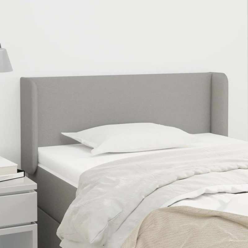 vidaXL Sengegavl med Kanter 93x16x78/128 cm, Lysegrå