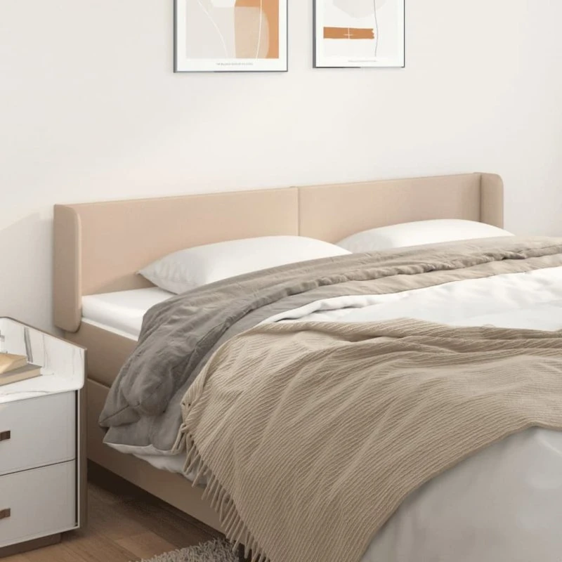 vidaXL Sengegavl med Kanter 203x16x78/88 cm Cappuccino