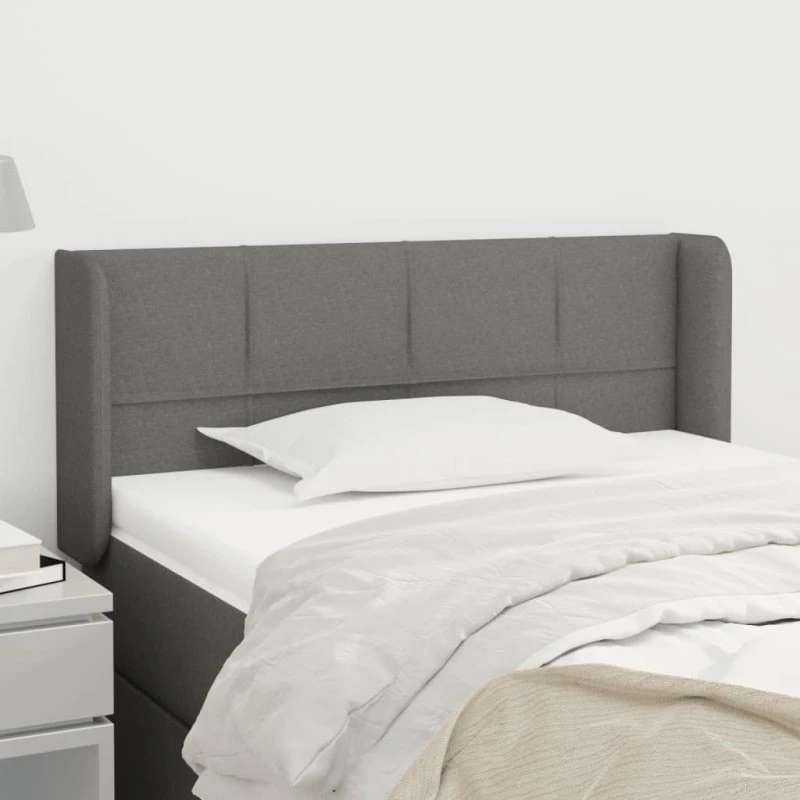 vidaXL Sengegavl med Kanter 83x16x78/128 cm Mørkegrå