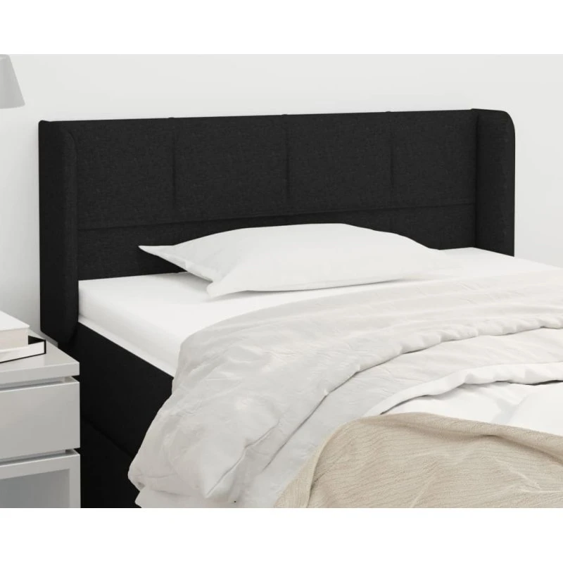 vidaXL Sengegavl med Kanter 103x16x78/88 cm, Sort