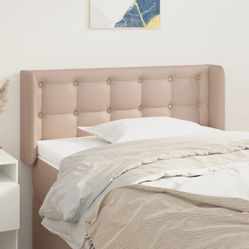 vidaXL Sengegavl med Kanter 83x16x78/88 cm Cappuccino