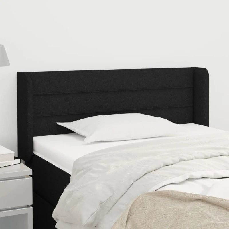 vidaXL Sengegavl med Kanter 103x16x78/88 cm, Sort