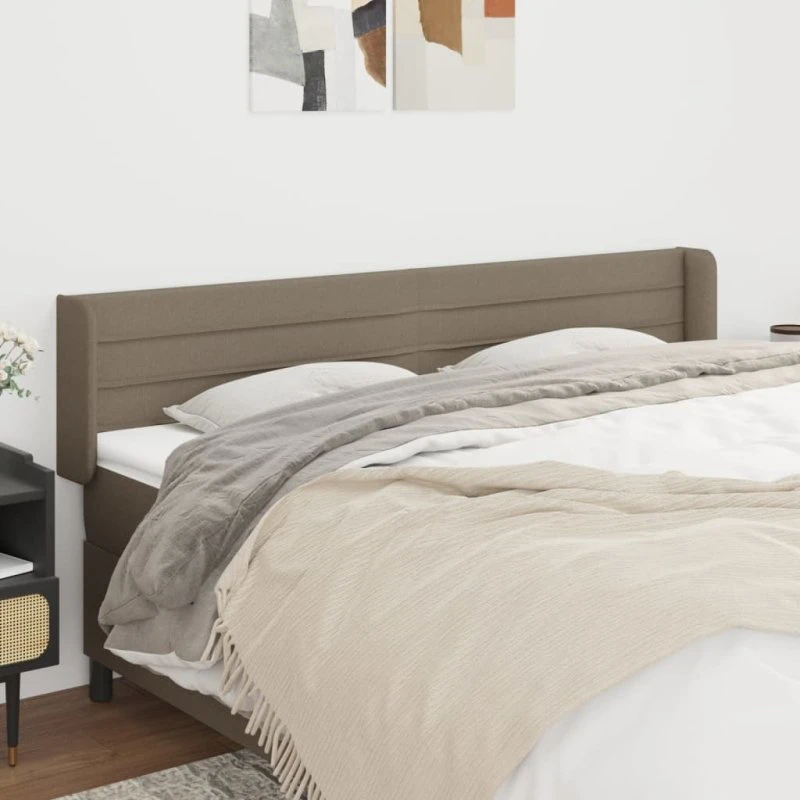vidaXL Sengegavl med Kanter 183x16x78/88 cm Gråbrun