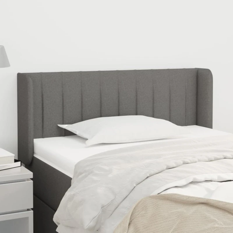 vidaXL Sengegavl med Kanter 83x16x78/128 cm, Mørkegrå