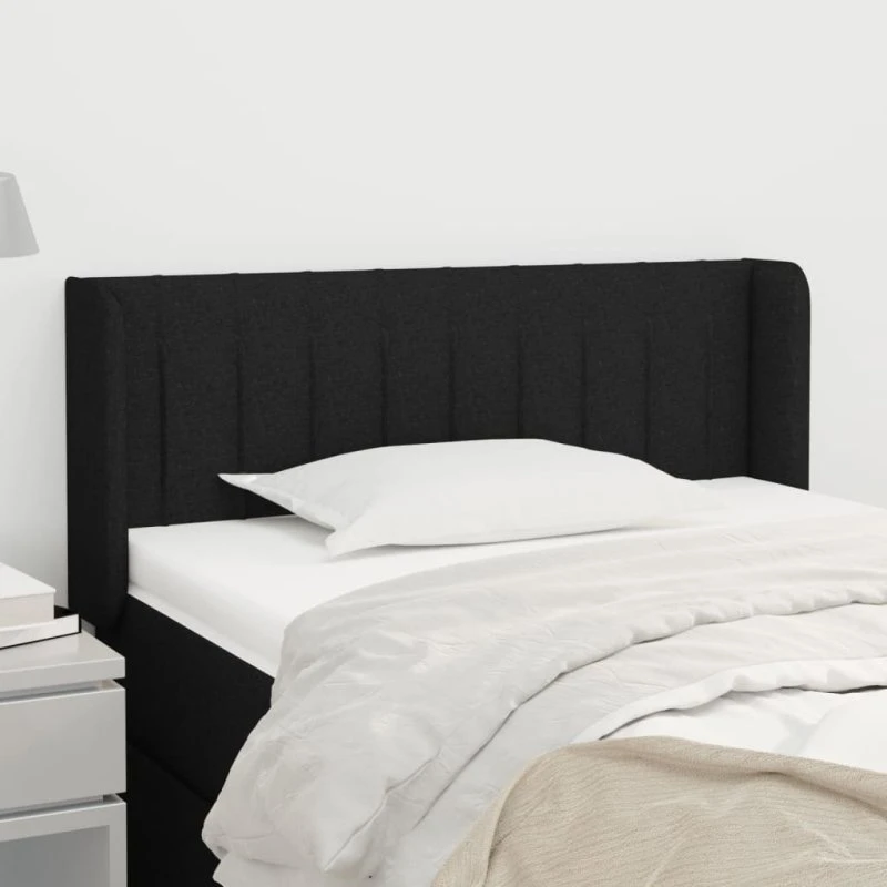 vidaXL Sengegavl med Kanter 83x16x78/128 cm, Sort
