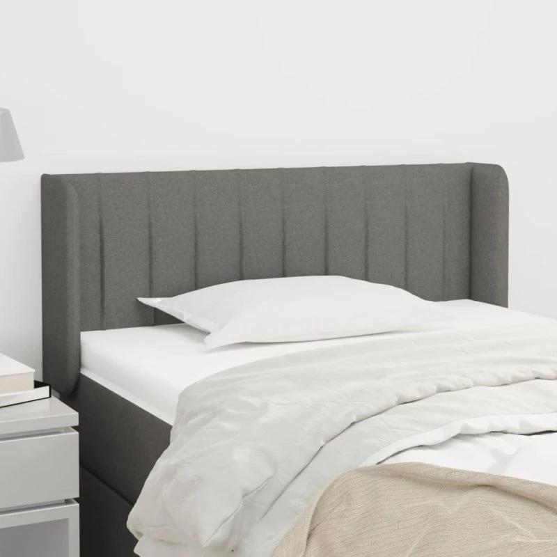 vidaXL Sengegavl med Kanter 103x16x78/88 cm Mørkegrå