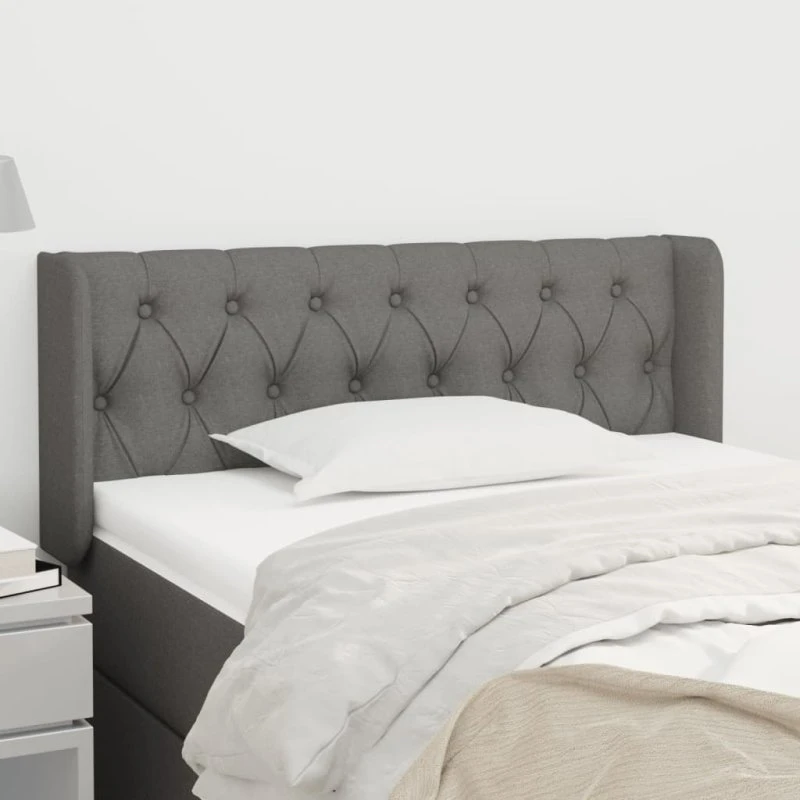vidaXL Sengegavl med Kanter 93x16x78/88 cm, Mørkegrå