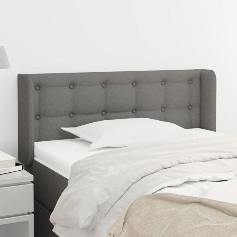vidaXL Sengegavl med Kanter 93x16x78/88 cm Mørkegrå