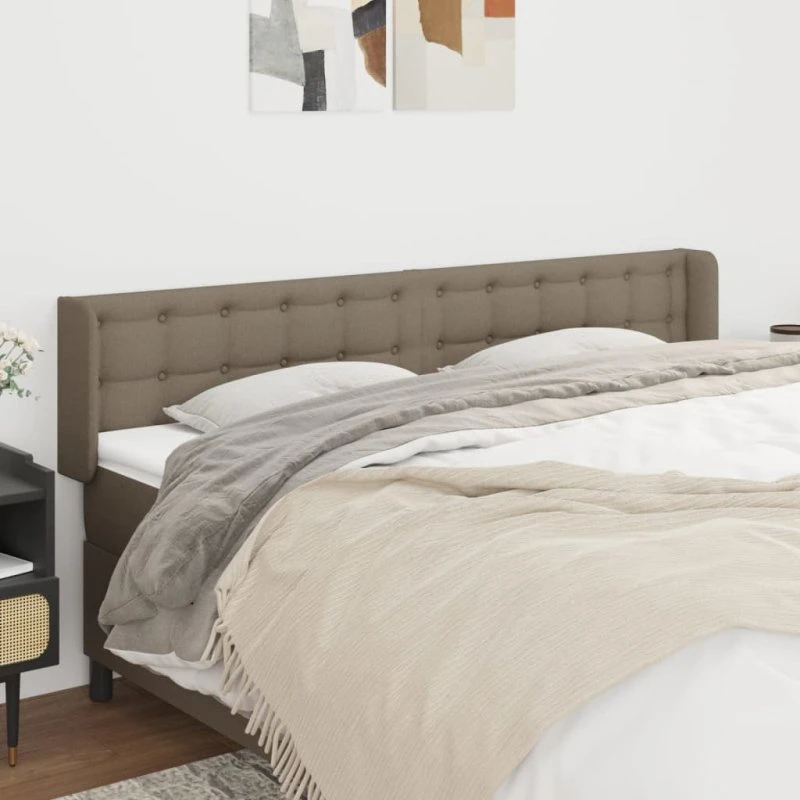 vidaXL Sengegavl med Kanter 163x16x78/88 cm Gråbrun